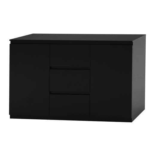 Aparador NEVADA III com 2 portas e 3 gavetas cor preto