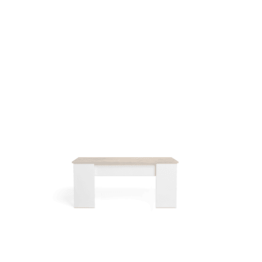 Mesa de centro elevável LOW cor branco e madeira Mesa de centro elevável LOW cor branco e madeira