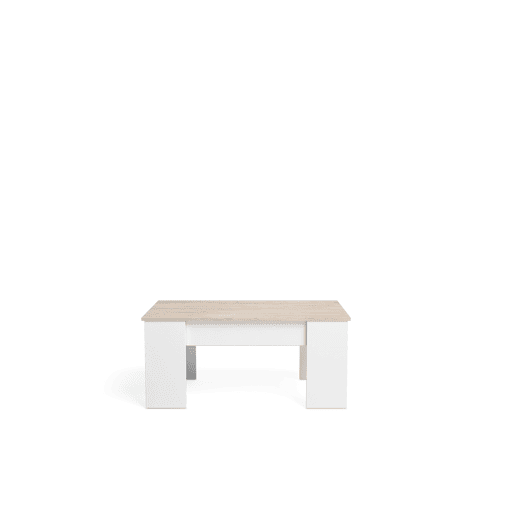 Mesa de centro elevável LOW cor branco e madeira Mesa de centro elevável LOW cor branco e madeira