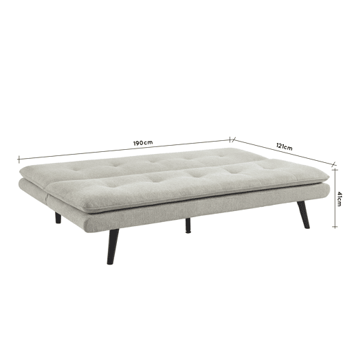 Sofá cama 3 lugares BIBU cor cinza Sofá cama 3 lugares BIBU cor cinza