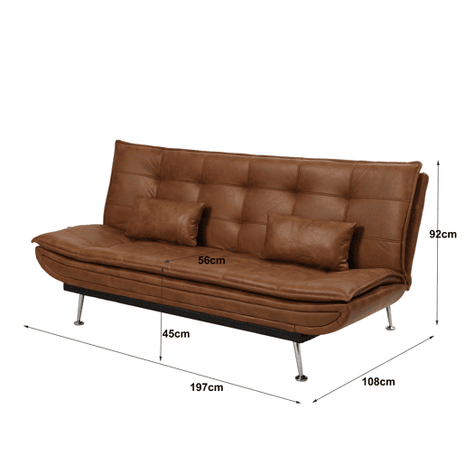 Sofá cama 3 lugares ALIA cor castanho Sofá cama 3 lugares ALIA cor castanho