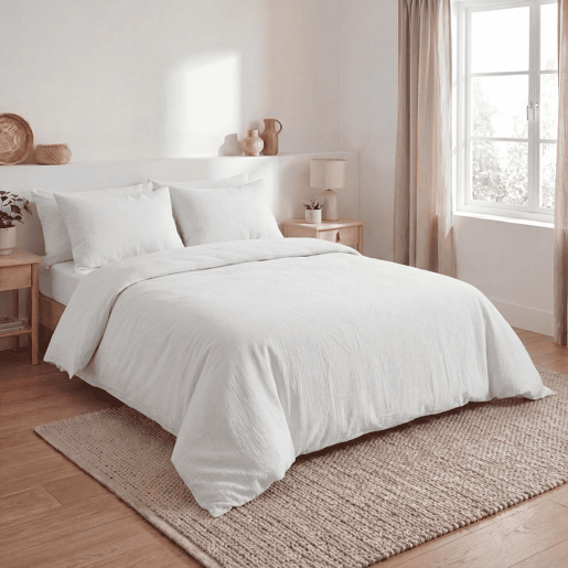 Capa de edredão em algodão AITANA para cama de 90cm branca