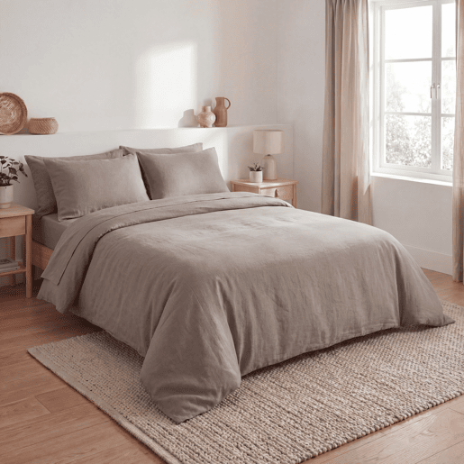 Capa de edredão em algodão AITANA para cama de 90cm bege Capa de edredão em algodão AITANA para cama de 90cm bege