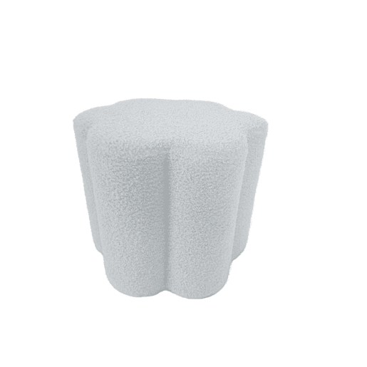 Puff ASTER sherpa 40x34cm branco