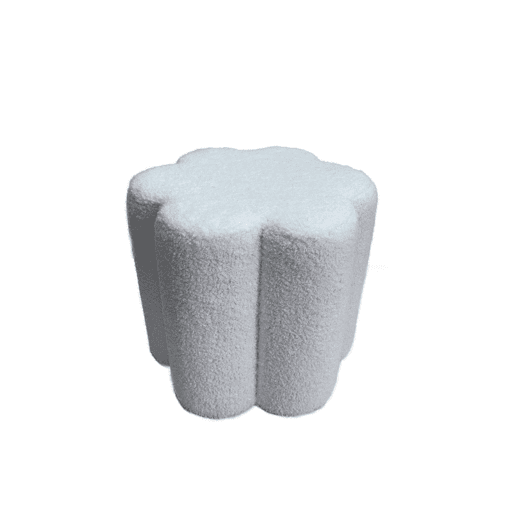 Puff ASTER sherpa 40x34cm branco
