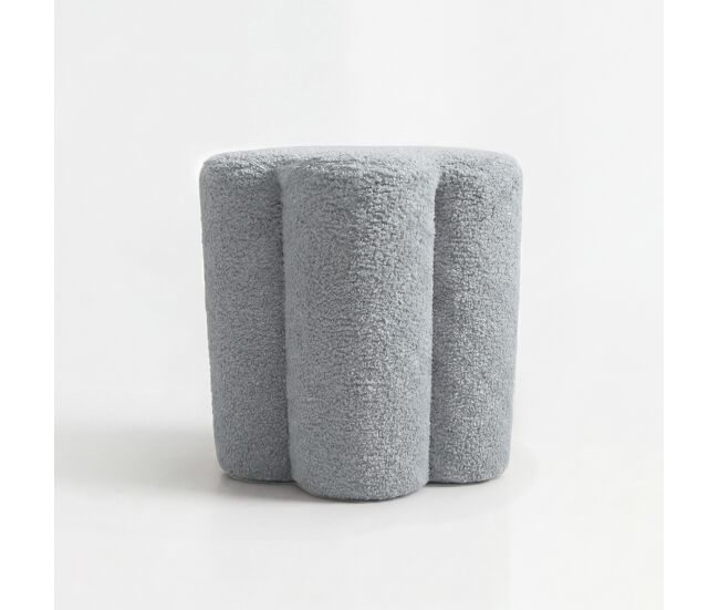 Puff aster sherpa 40x34cm color azul - conforama