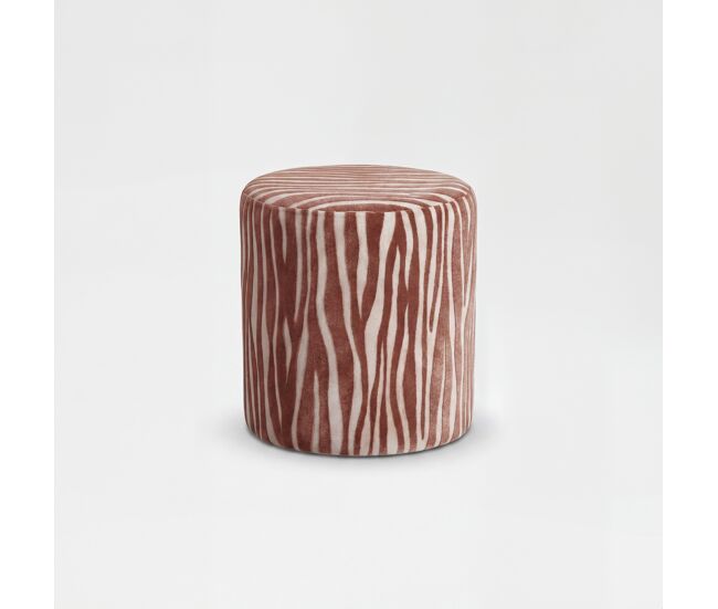 Puff ayla redondo 40x40cm color terracota - conforama