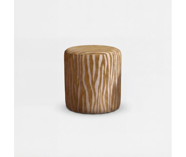 Puff ayla redondo 40x40cm color mostaza - conforama