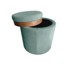 Puff AYLO com arrumação 45x41cm cor verde menta