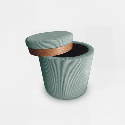 Puff AYLO com arrumação 45x41cm cor verde menta