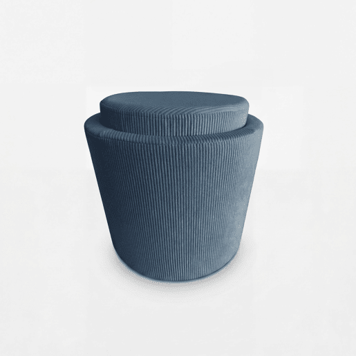 Puff AYLO com arrumação 45x41cm cor azul