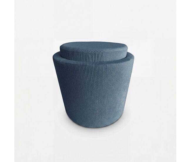 Puff aylo almacenaje 45x41cm color azul - conforama