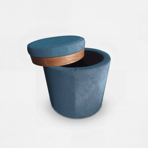Puff AYLO com arrumação 45x41cm cor azul