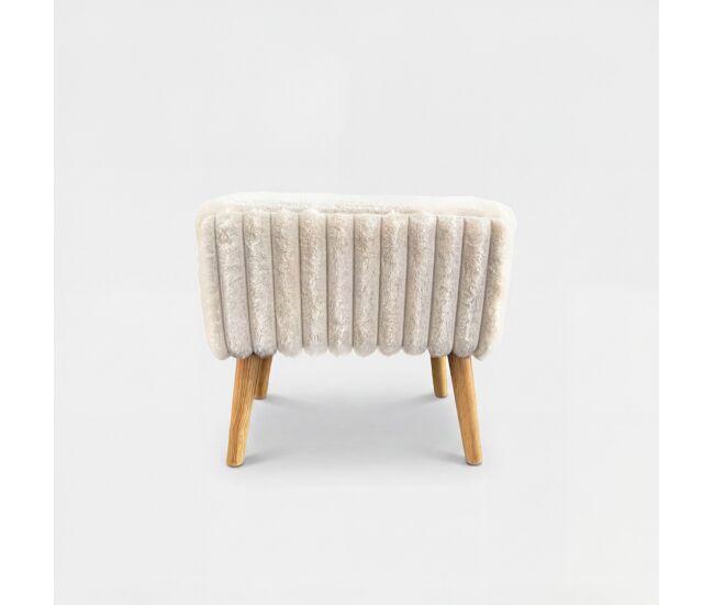 Puff axel rectangular 41x26x40cm color blanco - conforama