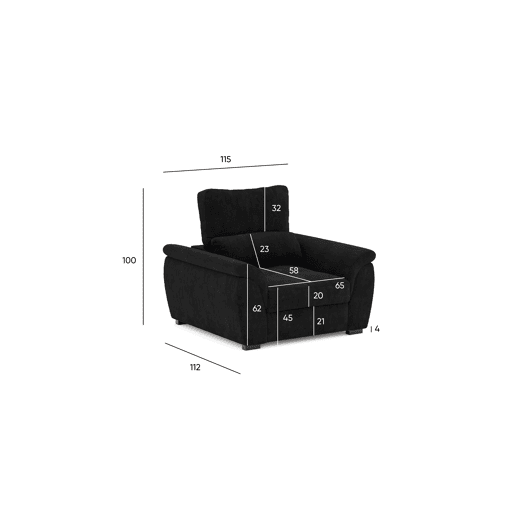 Cadeirão decorativo BENSON cor preto