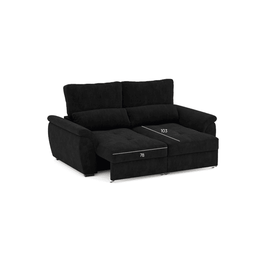 Sofá 3 lugares BENSON cor preto