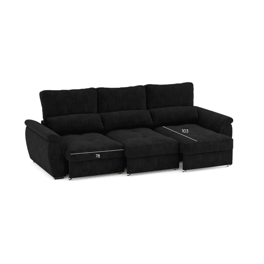 Sofá 4 lugares BENSON cor preto Sofá 4 lugares BENSON cor preto