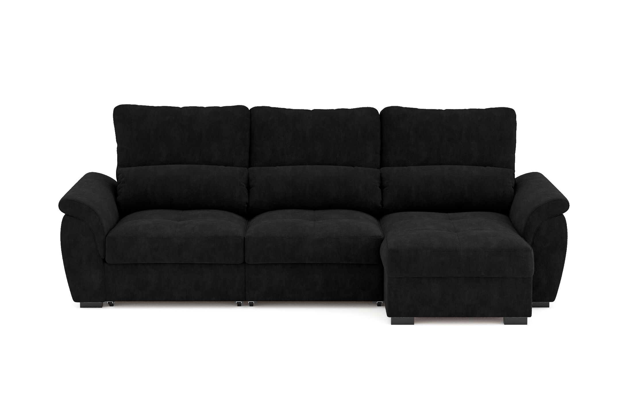 Chaise longue con cama BENSON 4 plazas Negro