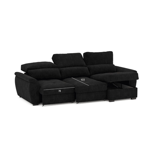 Chaise longue de 4 lugares reversível em cama BENSON cor perto