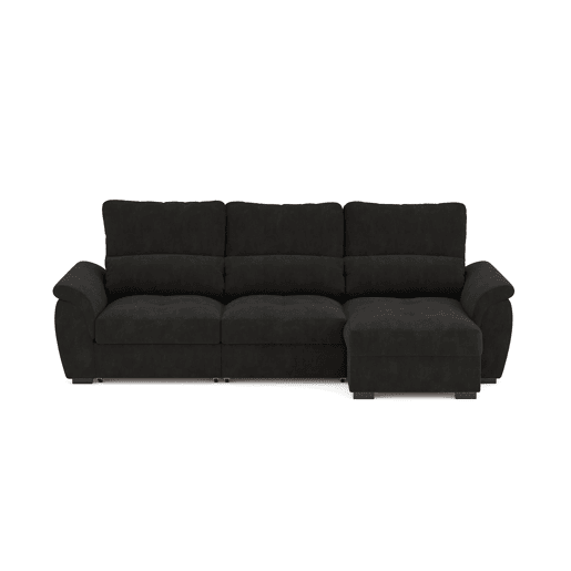 Chaise longue de 4 lugares reversível em cama BENSON cinza escuro