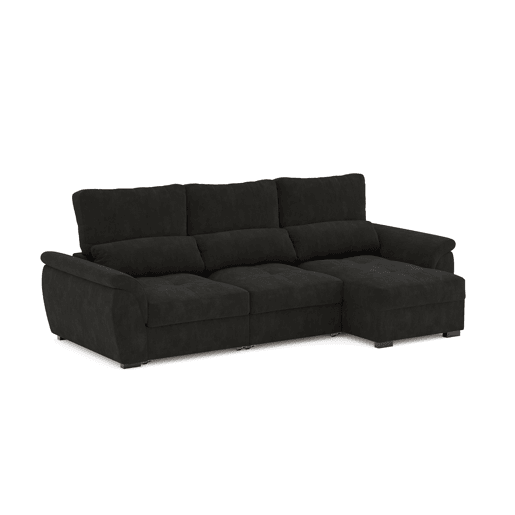 Chaise longue de 4 lugares reversível em cama BENSON cinza escuro