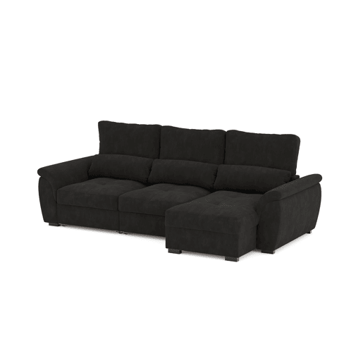 Chaise longue de 4 lugares reversível em cama BENSON cinza escuro