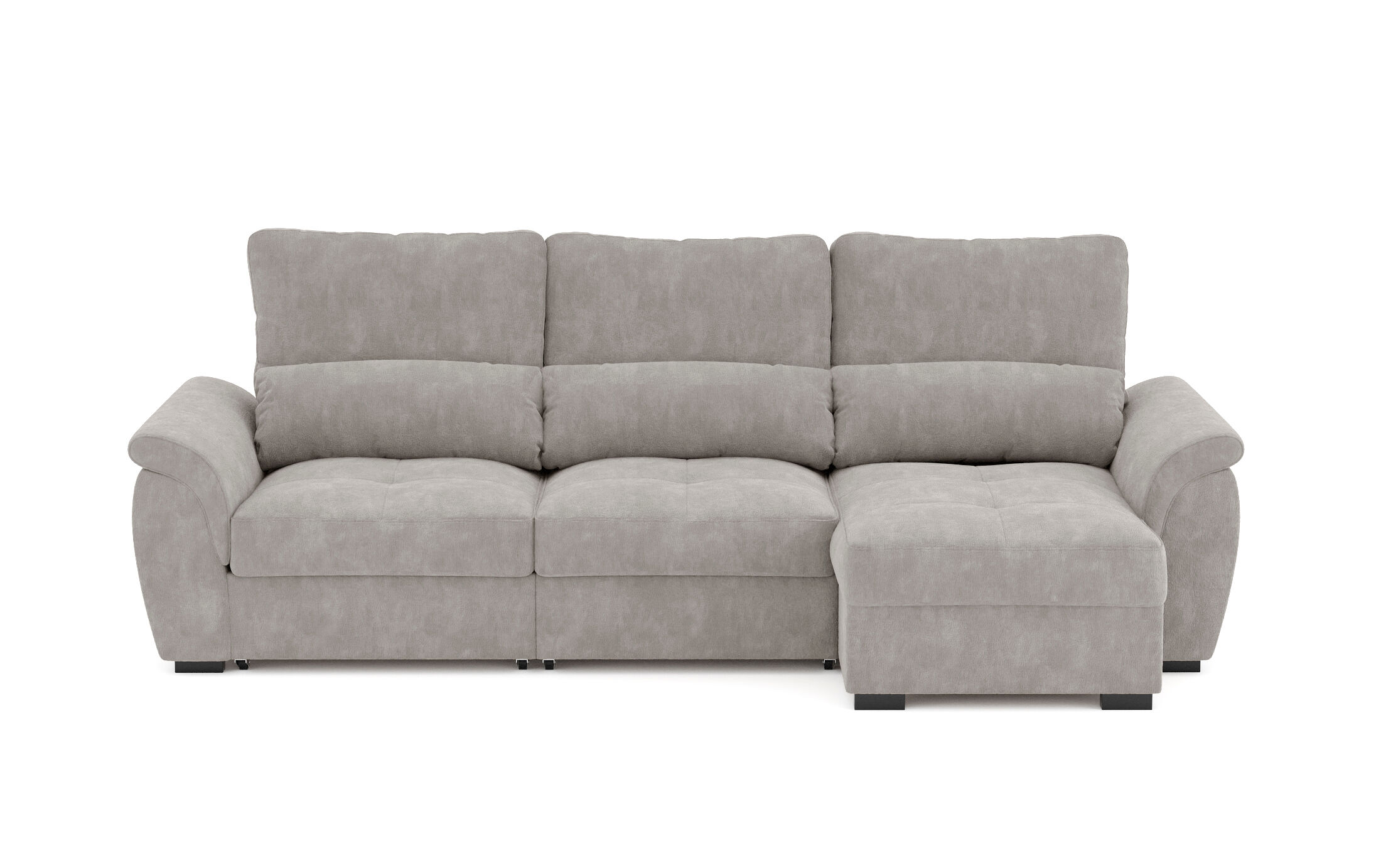 Chaise longue con cama BENSON 4 plazas Gris Claro