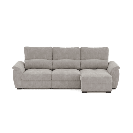 Chaise longue de 4 lugares reversível em cama BENSON cinza claro