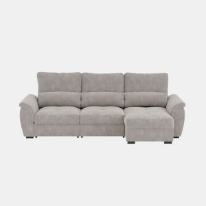 Chaise longue de 4 lugares reversível em cama BENSON cinza claro