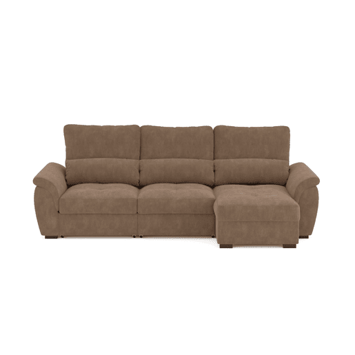 Chaise longue de 4 lugares reversível em cama BENSON cor camel
