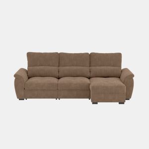 Chaise longue de 4 lugares reversível em cama BENSON cor camel