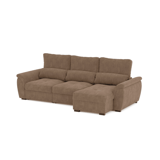 Chaise longue de 4 lugares reversível em cama BENSON cor camel
