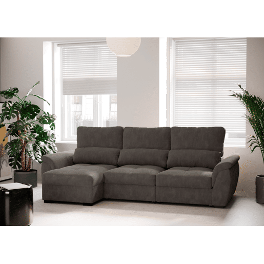 Chaise longue de 4 lugares reversível em cama BENSON cor vison