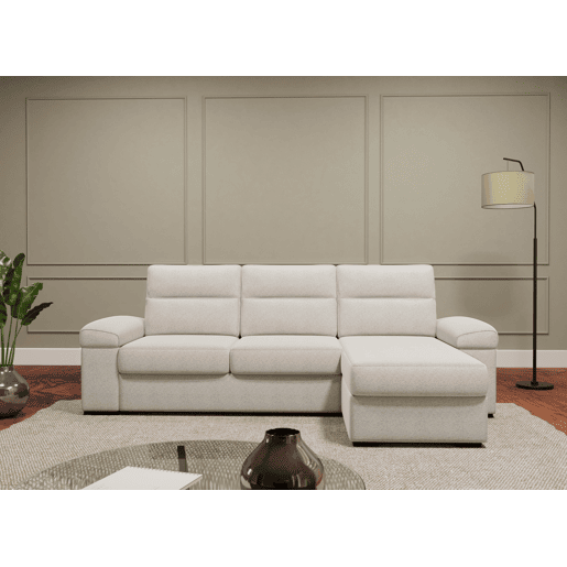 Chaise longue reversível de 4 lugares com cama ERIC cor bege