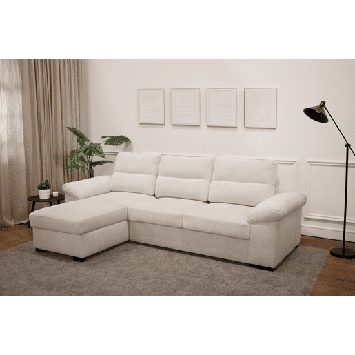Chaise longue reversível de 4 lugares com cama ERIC cor bege