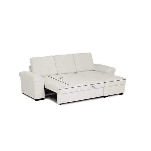 Chaise longue reversível de 4 lugares com cama ERIC cor bege