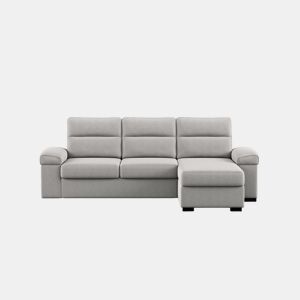 Chaise longue reversível de 4 lugares com cama ERIC cinza claro