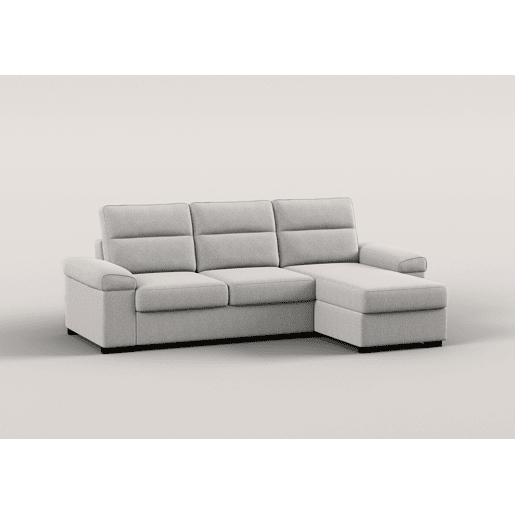 Chaise longue reversível de 4 lugares com cama ERIC cinza claro