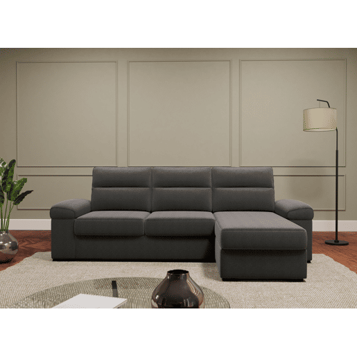 Chaise longue reversível de 4 lugares com cama ERIC cor cinza
