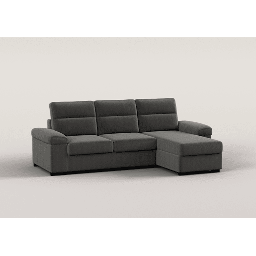 Chaise longue reversível de 4 lugares com cama ERIC cor cinza