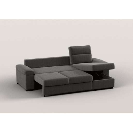 Chaise longue reversível de 4 lugares com cama ERIC cor cinza