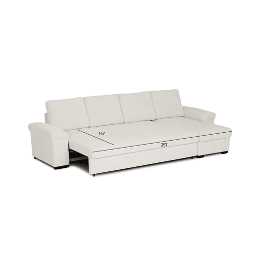 Chaise longue XL de 5 lugares reversível em cama ERIC cor bege