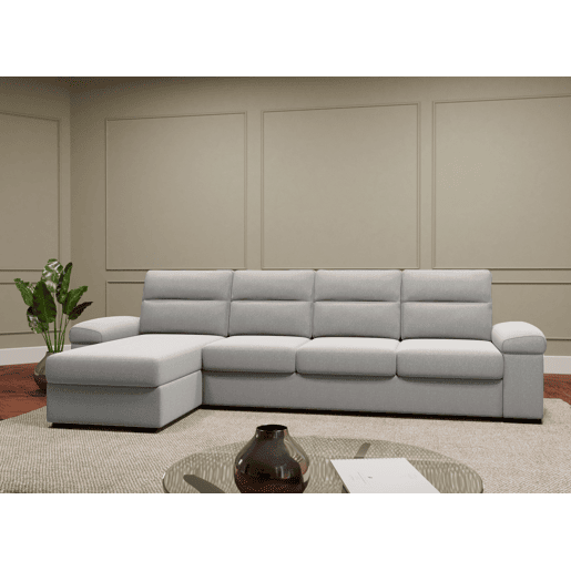 Chaise longue XL de 5 lugares reversível em cama ERIC cinza claro