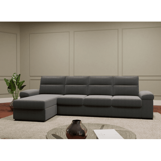 Chaise longue XL de 5 lugares reversível em cama ERIC cor cinza