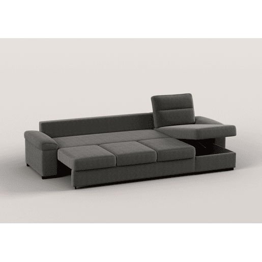Chaise longue XL de 5 lugares reversível em cama ERIC cor cinza