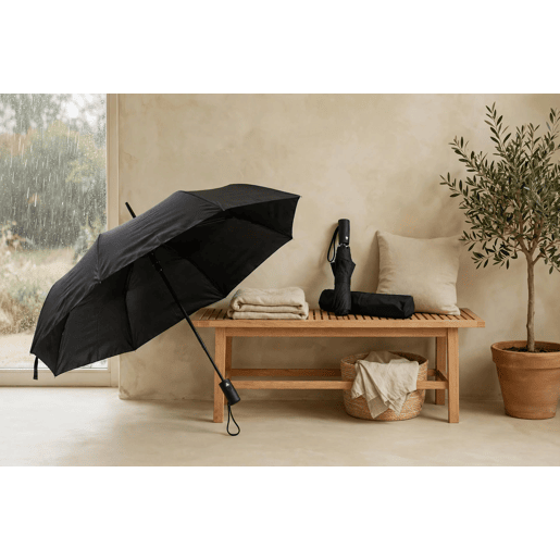 Guarda-chuva AUTOMATICO desdobrável preto 8 varetas Guarda-chuva AUTOMATICO desdobrável preto 8 varetas