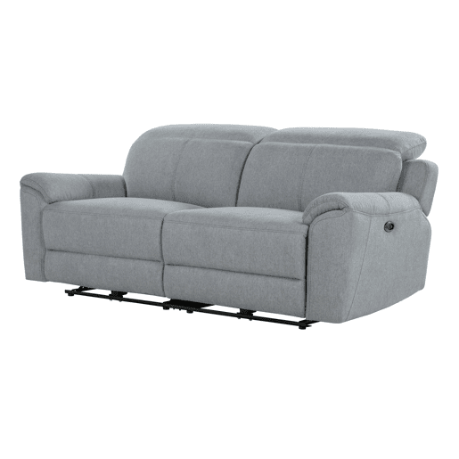 Sofá relax JAXON 3 lugares e 2 assentos relax elétricos cinzento