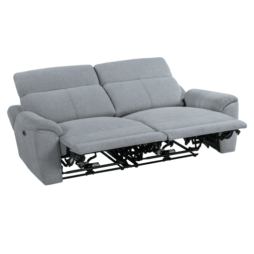 Sofá relax JAXON 3 lugares e 2 assentos relax elétricos cinzento