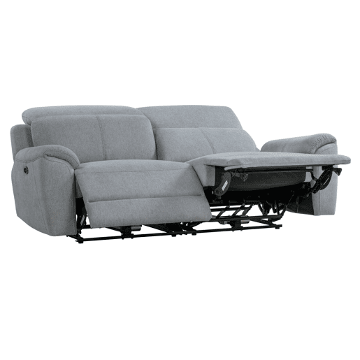 Sofá relax JAXON 3 lugares e 2 assentos relax elétricos cinzento