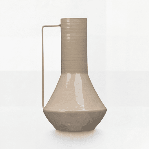 Vaso metálico CONICO 29cm bege